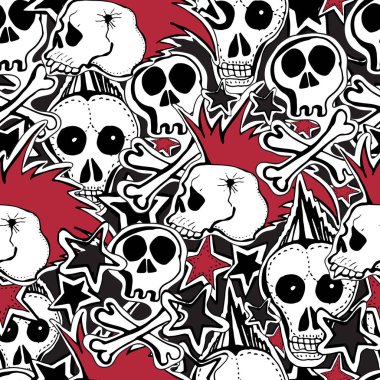 Vektör seamles desen. Punk rock arka plan.