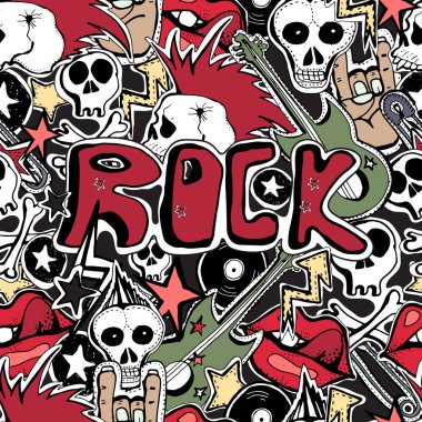 Vektör seamles desen. Punk rock arka plan.