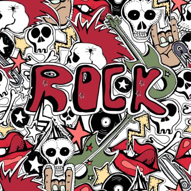 Vektör seamles desen. Punk rock arka plan.