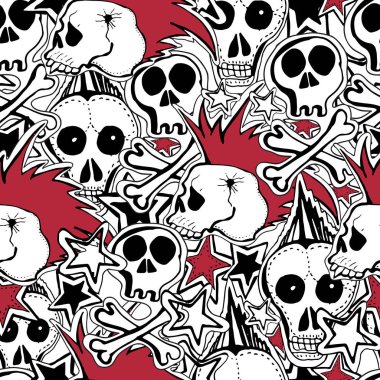 Vektör seamles desen. Punk rock arka plan.