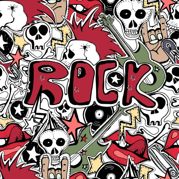 Vektör seamles desen. Punk rock arka plan.