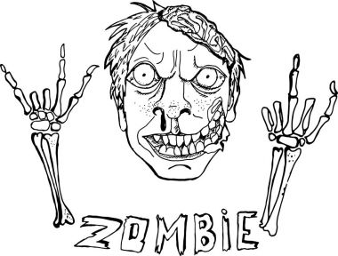 Sevimli vektör çizim. Zombi. 