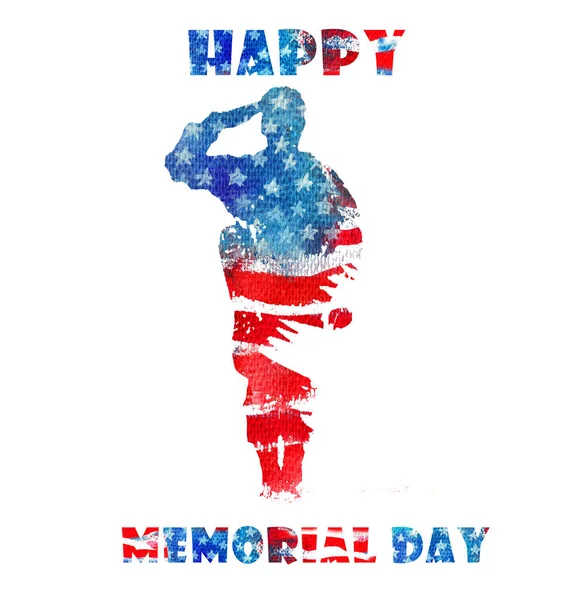 Buon Memorial Day. Illustrazione disegnata a mano ad acquerello . — Foto Stock