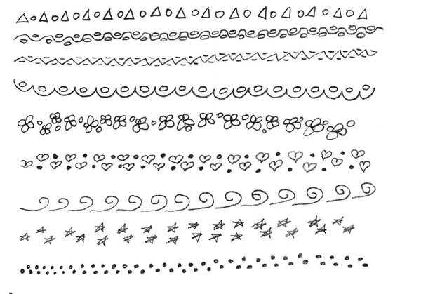 Mão desenhado traços e listras coleção. Elementos de tinta . — Fotografia de Stock