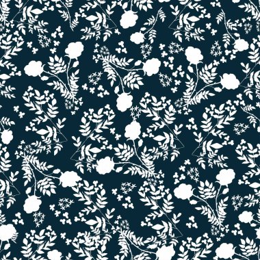 Vektör çiçek Seamless modeli. Elle çizilmiş moda illüstrasyon