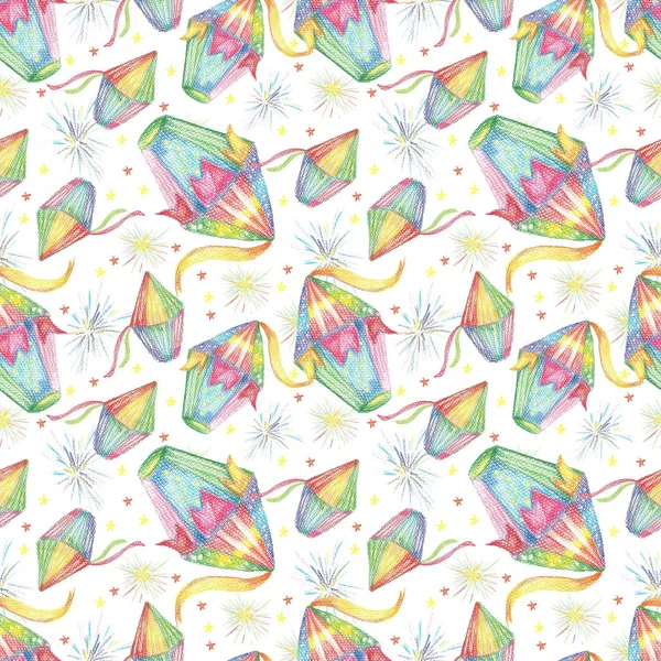 Akvarell Festa Junina háttér Holiday. Seamless Pattern. — Stock Fotó