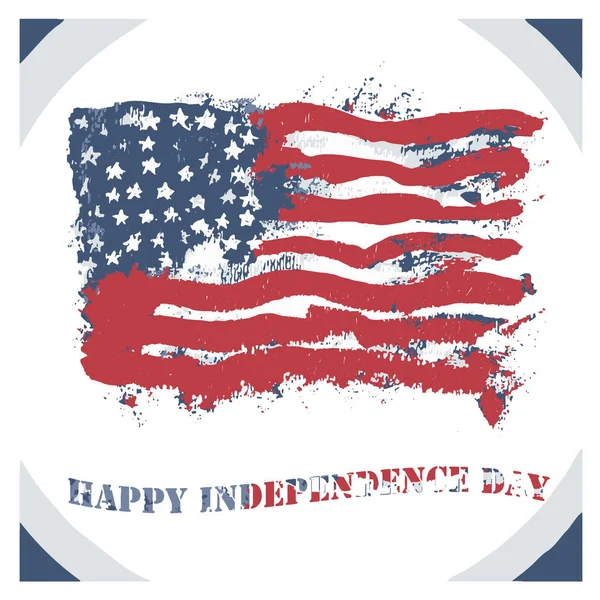 Vector Happy Independence Day wenskaart. — Stockvector