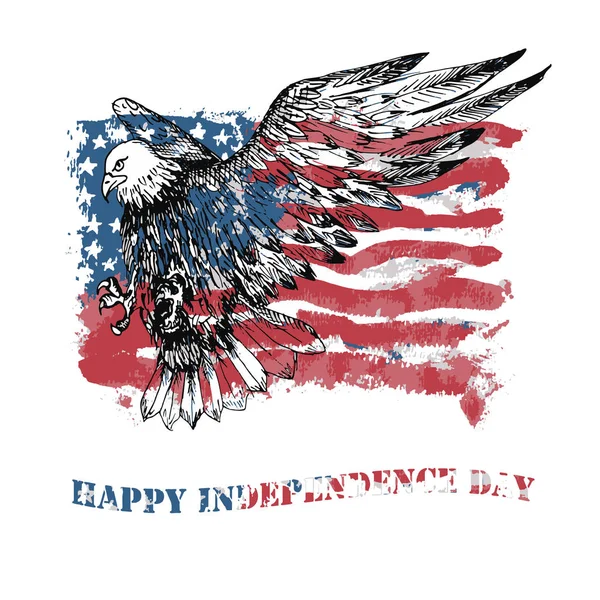 Vector Happy Independence Day wenskaart. — Stockvector