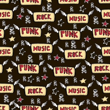 Vektör şirin Rock'n roll arka plan.