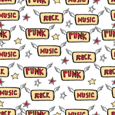 Vektör şirin Rock'n roll arka plan.