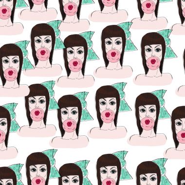 Moda Aksesuar, kozmetik, takı, vektör elle çizilmiş illus