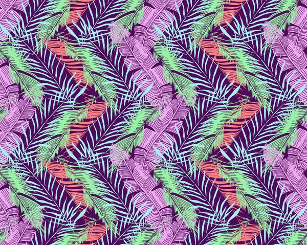 Fondo Tropical. Patrón inconsútil del vector con la palma exótica Tr — Vector de stock