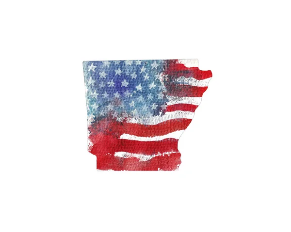 Estados Unidos da América. Textura aquarela da bandeira americana . — Fotografia de Stock