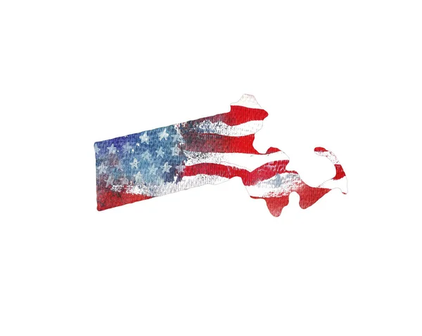 Verenigde Staten van Amerika. Aquarel textuur van Amerikaanse vlag. — Stockfoto