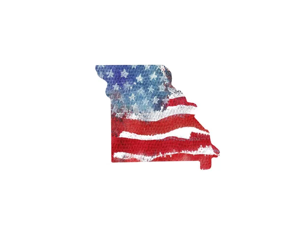 Соединенные Штаты Америки. Акварельная текстура американского флага . — стоковое фото