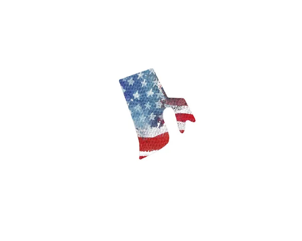 Spojené státy americké. Akvarelu textury Americká vlajka. — Stock fotografie