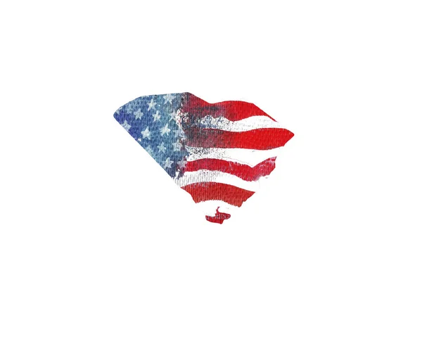 Stany Zjednoczone Ameryki. Akwarela tekstury Flaga Amerykańska. — Zdjęcie stockowe