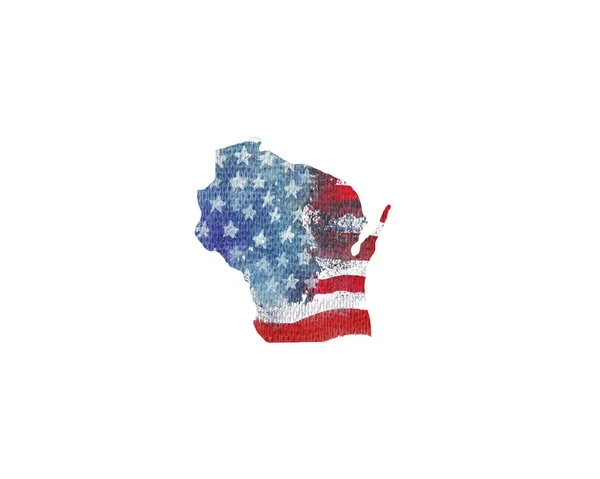 Ηνωμένες Πολιτείες της Αμερικής. Ακουαρέλα υφή από αμερικανική σημαία. — Φωτογραφία Αρχείου