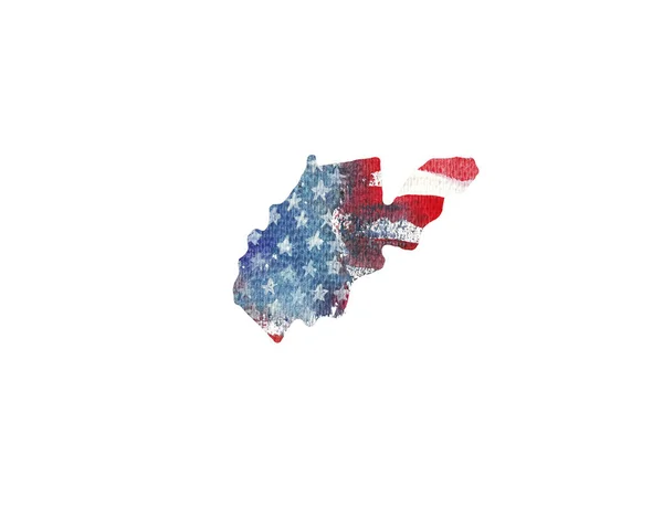 Ηνωμένες Πολιτείες της Αμερικής. Ακουαρέλα υφή από αμερικανική σημαία. — Φωτογραφία Αρχείου