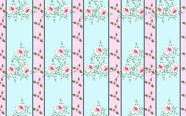  floral pattern in small-scale flowers. 