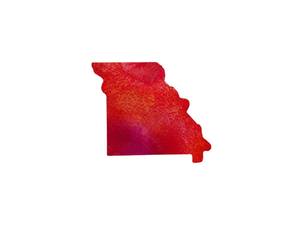 United States Of America. Watercolor texture. Missouri — Stock Photo, Image