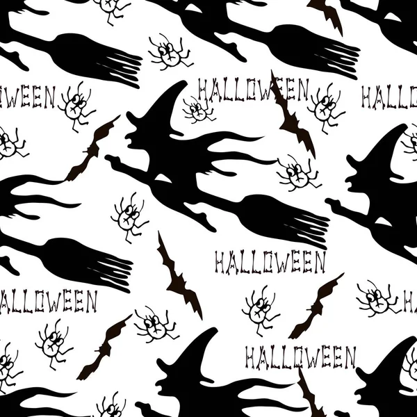 Halloween bakgrund. Söta sömlösa mönster. Handritad illustra — Stock vektor