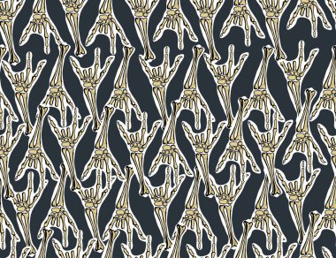 Cadılar Bayramı arka plan. Korkunç canavarlar, kemikler, kafatasları ve zombi. 