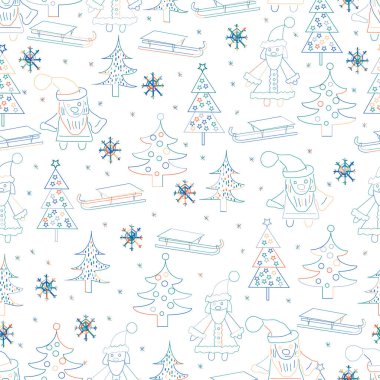 Sorunsuz Noel arka plan. Santa CIA ile el çizilmiş desen