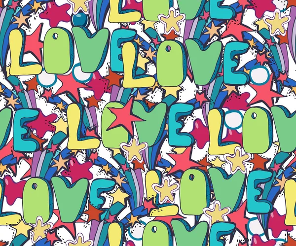 Cute brightly holiday seamless background. Hand drawn vector pat