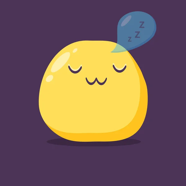 Personaje emoji dormido. Estilo plano vectorial . — Archivo Imágenes Vectoriales