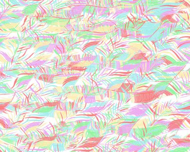 Palmiye yaprakları ve tropikal akışı kesintisiz tropikal arka plan