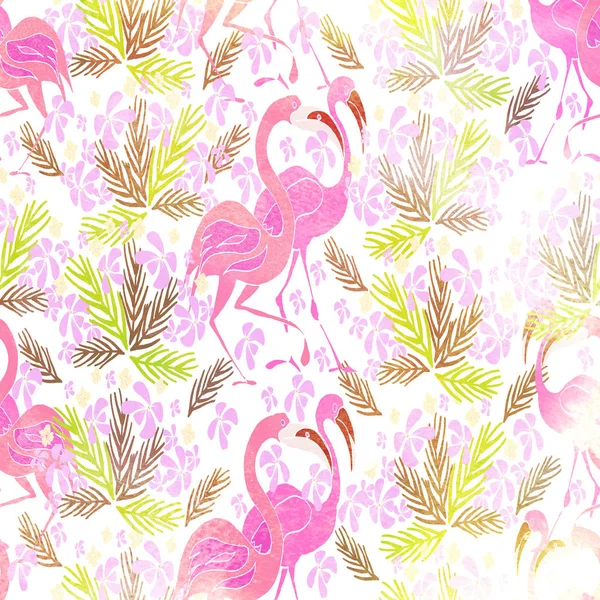 Suluboya seamless modeli dokulu. Tropikal arka plan. Hummi