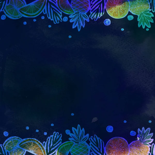 Suluboya seamless modeli dokulu. Tropikal arka plan. El 