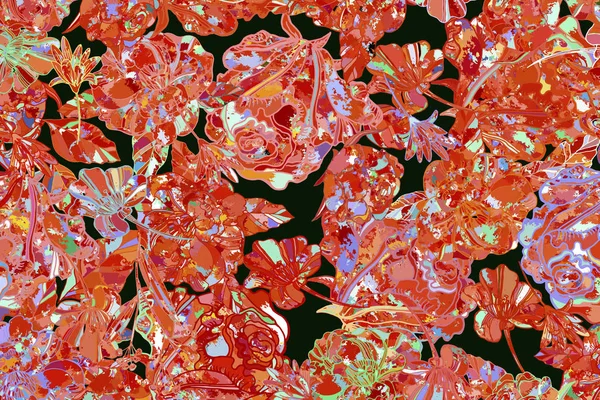 美しいラナンキュラスと草原の flo で明るいのシームレス パターン — ストックベクタ