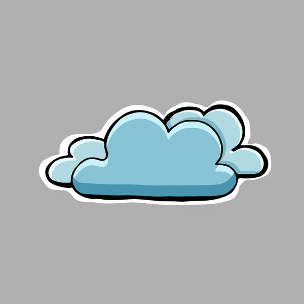 Hand drawn vector illustration. Clouds. Sticker. Cartoon patch b — Stock Vector