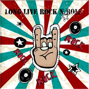 Grunge doku arka plan metin ile canlı Rock n Roll uzun. Kaya