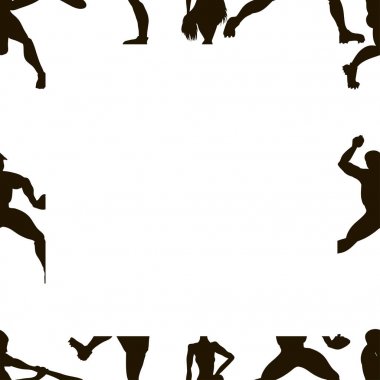 Tuval. Bir beyzbol oyuncularından çizilmiş siluetleri vektör ver. C