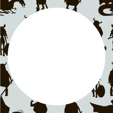 Viking karakter. Valkyrie, üşütük, savaşçı, yaşlı adam, Tanrı 