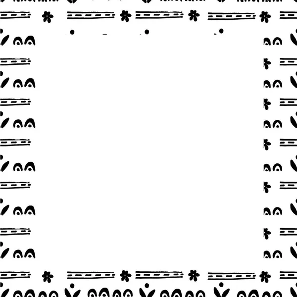 手绘可爱的矢量框架。简单的涂鸦花卉元素。Sca — 图库矢量图片