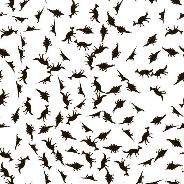 Vektör seamless modeli. Dinozorlar. T-Rex, Tyrannosaur'u, Veloci