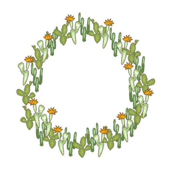 Thème ouest sauvage. Couronne vectorielle. Cactus, crâne de buffle, sho de cheval — Image vectorielle