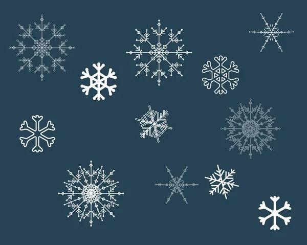 Cute vector collection of snowflakes for christmas and new year — Stock Vector