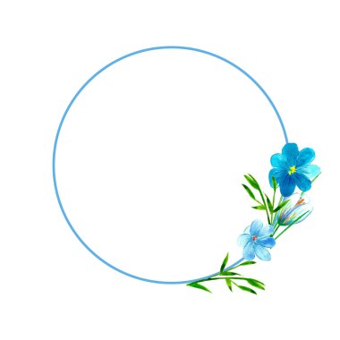 Güzel suluboya çerçeve. Parlak renkli çiçek kompozisyonu 