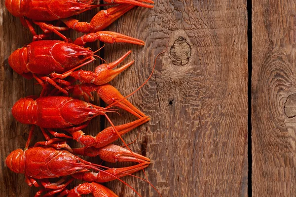 Fresh boiled crayfish with dill on a large plate — Stock Photo, Image