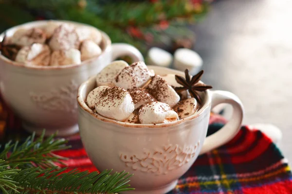 Sıcak çikolata şekerleme, tarçın ve baharatlar