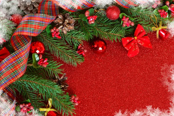 Buon anno e buon Natale. Capodanno sfondo rosso . — Foto Stock