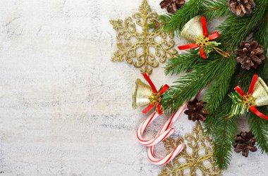 Noel kartı dekor ve metin için yer.