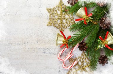 Noel kartı dekor ve metin için yer.