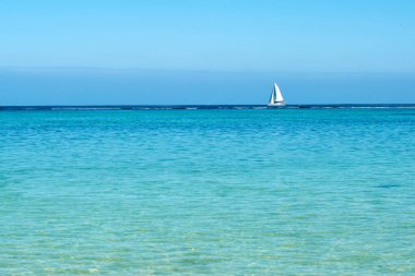 Mauritius Adası kumsalda güzel görünümü.