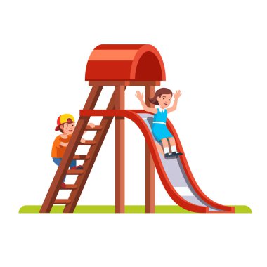 Birlikte dışarıda park oyun oynayan çocuklar